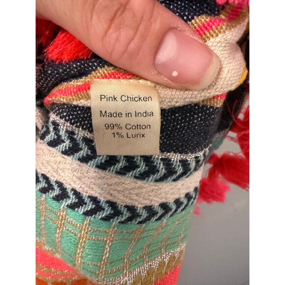 Pink Chicken Colorful Striped Kids Dress with Tassels - 2Y - Picture 3 of 6